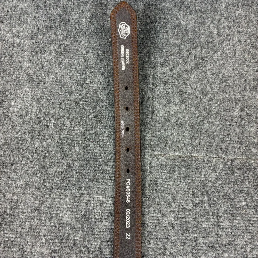 Cavenders Men Brown Genuine Leather Western Belt Silver Trophy Buckle 9602002 22
